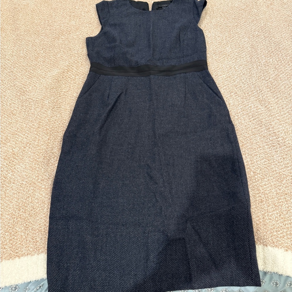 J. Crew Dark Blue Midi Dress
